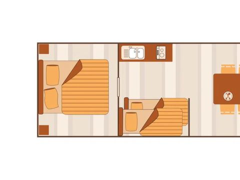 Hébergement 2/4 personnes - Insolite Nature Roulotte les Ecrins - 1 chambre - 17m2 2/4 pers