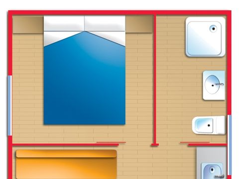 BUNGALOW 2 personnes - ATLANTICO 2 PERS, 21m2, 2 pieces, 1 chambre