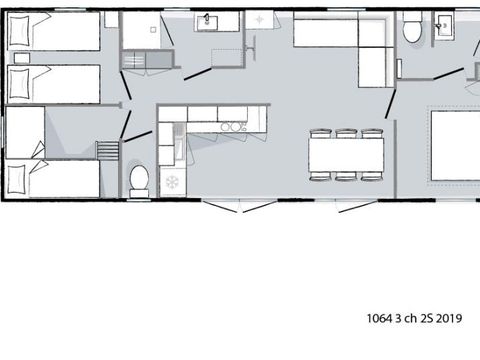 MOBILHOME 6 personnes - O'HARA PREMIUM  - 3 chambres