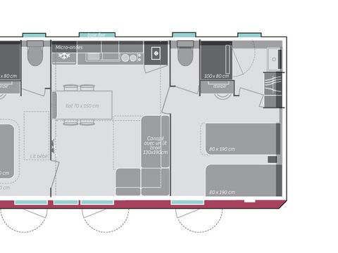 MOBILHOME 4 personnes - O'HARA PREMIUM -  2 chambres