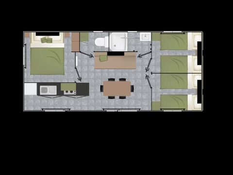 Mobilhome 6 personnes - COTTAGE FAMILY GRAND LUXE
