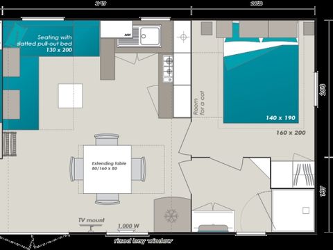 MOBILHOME 4 personnes - Gamme Caraïbe Super Titania Standard