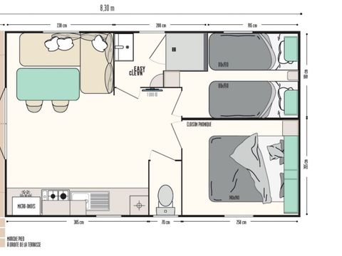 MOBILHOME 4 personnes - 2 chambres - 25m2 - Loggia Bay