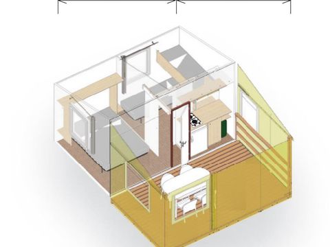 BUNGALOW TOILÉ 5 personnes - Bungalow 2 chambres - 21m² 5 pers