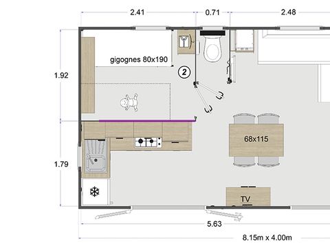 MOBILHOME 6 personnes - 2 chambres confort - 30m²