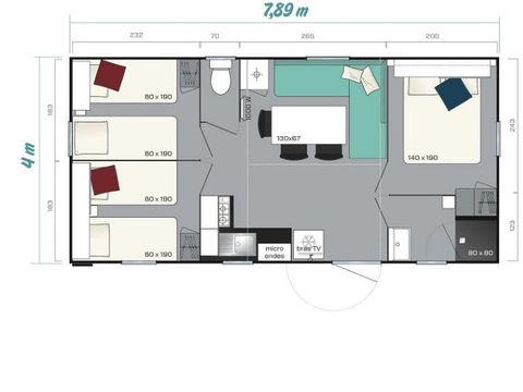 MOBILHOME 7 personnes - Cottage Confort PLUS (dimanche/dimanche)