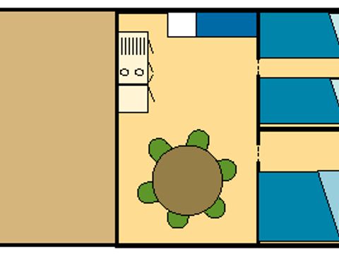 BUNGALOW TOILÉ 4 personnes - Caraïbes (sans sanitaires)