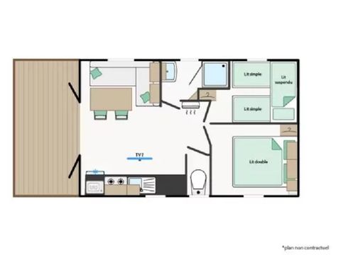 MOBILHOME 5 personnes - CONFORT ROSSIGNOL - climatisé 