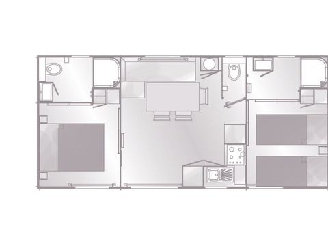 MOBILHOME 4 personnes - PREMIUM  HOBEREAU 4 personnes- climatisé