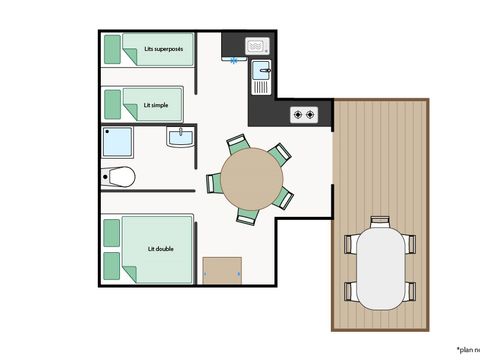 HÉBERGEMENT INSOLITE 5 personnes - Tente Lodge INSOLITE COURLIS