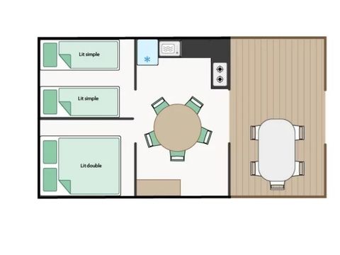 TENTE TOILE ET BOIS 4 personnes - Lodge PINSON 4 personnes