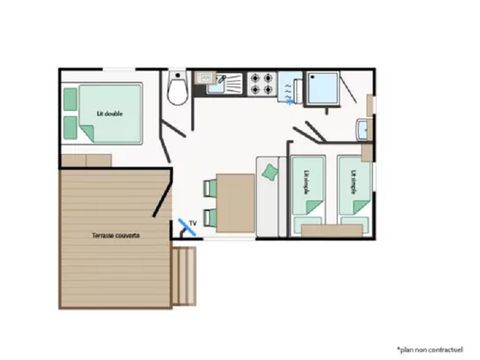 MOBILHOME 4 personnes - Mobile-Home CONFORT AIGRETTE 4 personnes