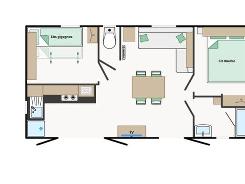 MOBILHOME 4 personnes - Mobile-Home BERGERONNETTE**** 4 personnes