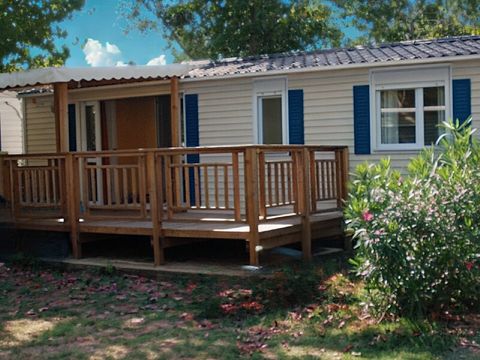 Mobilhome 1/3 personnes - Standard 23.4m² - 2 chambres - Terrasse couverte 10m² - TV