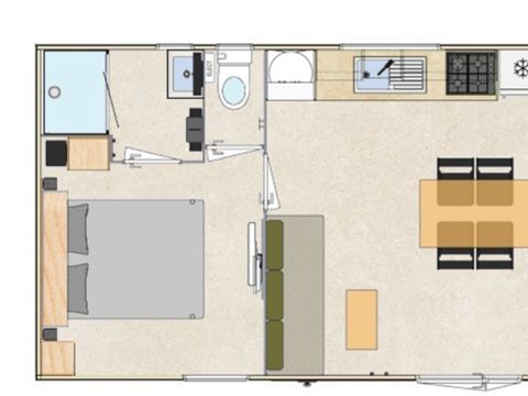 MOBILHOME 4 personnes - COTTAGE Climatisé PRIVILEGE 4pers 2sdb MOBILHOME 4 personnes - COTTAGE Climatisé PRIVILEGE 4pers 2sdb