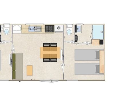 MOBILHOME 4 personnes - COTTAGE Climatisé PRIVILEGE 4pers 2sdb MOBILHOME 4 personnes - COTTAGE Climatisé PRIVILEGE 4pers 2sdb