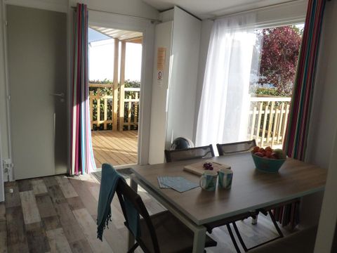 MOBILHOME 6 personnes - Mobilhome ARCHIPEL Premium 30m² - 3 chambres / terrasse couverte + TV + LV + Draps 6 pers