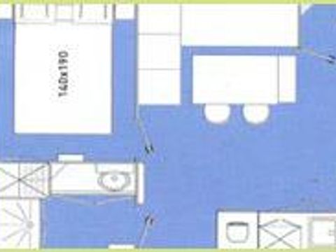 MOBILHOME 6 personnes - Mobilhome ARMOR Confort 33m² - 3 chambres / terrasse couverte + TV 6 pers