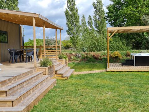 MOBILHOME 4 personnes - Mobilhome TAOS Premium avec SPA 40m² - 2 chambres - 2 salles de bain / terrasse couverte + TV + LV 4 pers