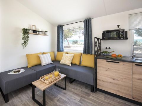 Mobilhome 8 personnes - Mobilhome FAMILY ESPACE Premium 40m² - 4 chambres - 2 SDB / terrasse couverte + TV + LV + Draps 8 pers
