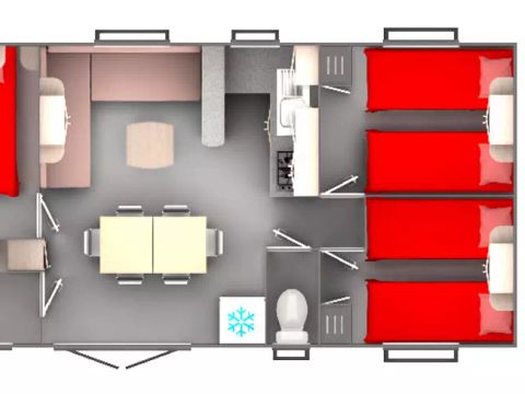 MOBILHOME 8 personnes - 4 pièces 6/8 personnes