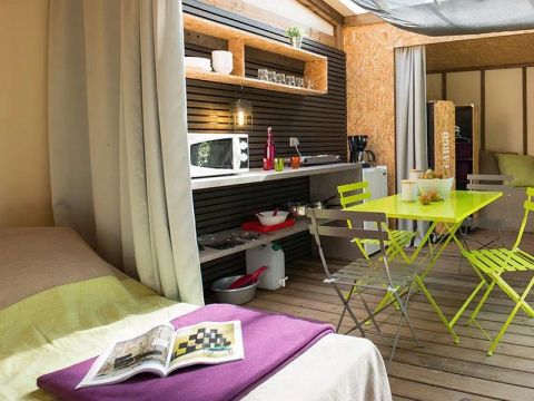Tente en toile et en bois 4 personnes - Lodge Maori 2 chambres