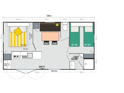 MOBILHOME 6 personnes - Playa 2 chambres (dimanche)