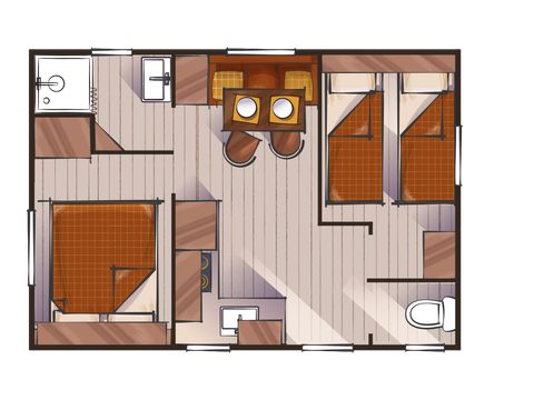 MOBILHOME 4 personnes - Birdy 2 chambres (dimanche)