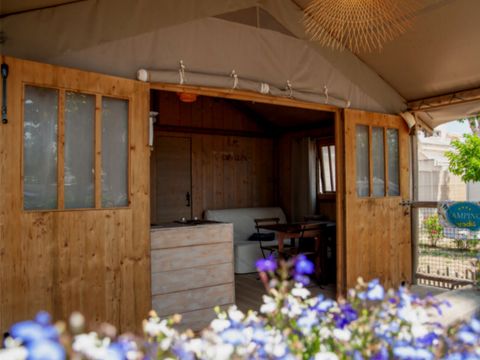 TENTE TOILE ET BOIS 4 personnes - La Cabane 2 chambres