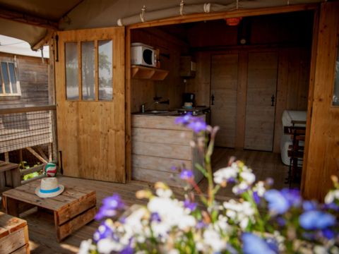 TENTE TOILE ET BOIS 4 personnes - La Cabane 2 chambres