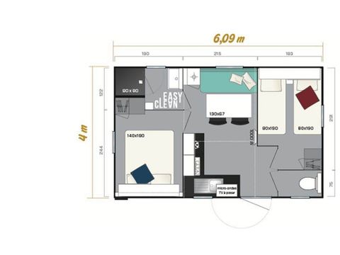 MOBILHOME 4 personnes - Cameleon 2 chambres (samedi)