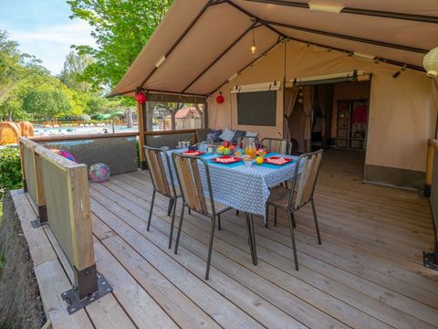 TENTE TOILE ET BOIS 5 personnes - Lodge 2 chambres  (sans sanitaires)