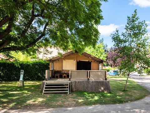 Tente en toile et en bois 5 personnes - Lodge 3 Pièces 5 Personnes Sans Sanitaires