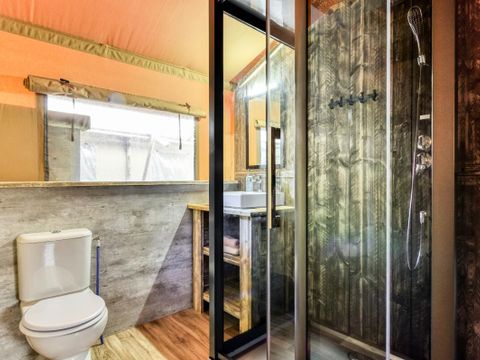 TENTE TOILE ET BOIS 5 personnes - Tente Lodge 3 Pièces 5 Personnes + TV