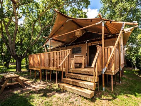 Tente en toile et en bois 5 personnes - Lodge Luxe VIP 3 Pièces 5 Personnes