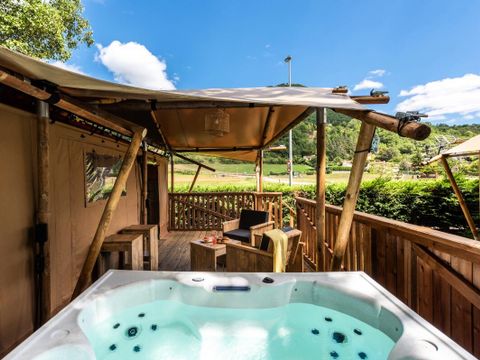 Tente en toile et en bois 5 personnes - Lodge Luxe VIP 3 Pièces 5 Personnes