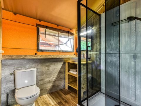 Tente en toile et en bois 5 personnes - Lodge Luxe VIP 3 Pièces 5 Personnes