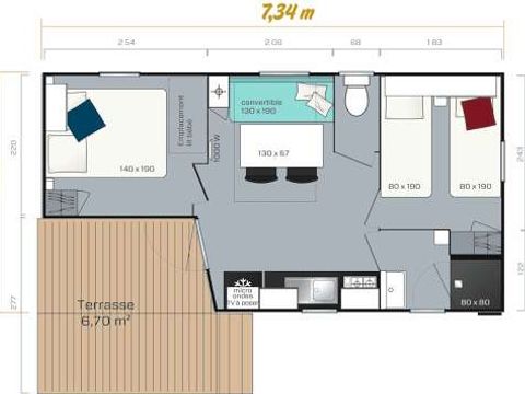 Mobilhome 6 personnes - Loggia compact