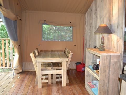 TENTE TOILE ET BOIS 4 personnes - Lodge Safari - 25m² - 2 chambres + terrasse 10m2