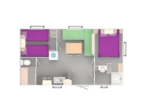 MOBILHOME 4 personnes - Cottage Loisirs - 27m² - 2 chambres 2/4 pers