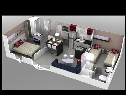 MOBILHOME 4 personnes - Cottage Prestige 40 m² - 2 chambres - 2 salles de bain (draps et serviettes inclus) 2/4 pers