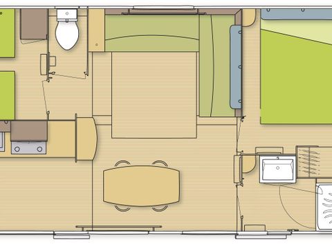 MOBILHOME 4 personnes - Cottage Confort - 29 à 31m² - 2 chambres 2/4 pers