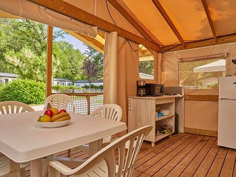 Tente en toile et en bois 5 personnes - Tente Eco Lodge | 2 Ch. | 4/5 Pers. | Sans SDB