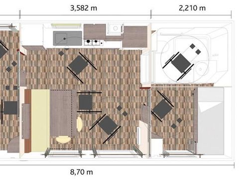 MOBILHOME 4 personnes - Cottage Confort PMR 34m² - 2 chambres 2/4 pers
