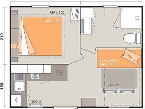 MOBILHOME 4 personnes - ALOHA