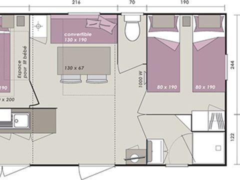 MOBILHOME 6 personnes - MAGNOLIA