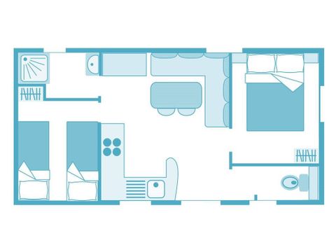 MOBILHOME 4 personnes - Cottage Tropical MOBILHOME 4 personnes - Cottage Tropical