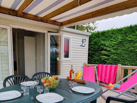 MOBILHOME 4 personnes - Cottage Louisiane - 2 chambres : 31m² - Terrasse semi-couverte 15m² 4 pers.