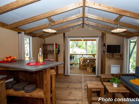 LODGE 5 personnes - Cabane Lodge sur Pilotis - 2 chambres : 32 m² + terrasse 11 m² couverte