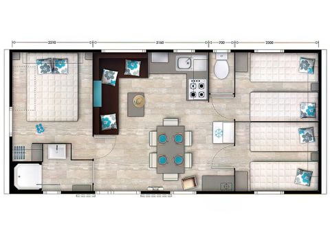 MOBILHOME 6 personnes - Mobil-Home Famille 3 chambres 6 pers